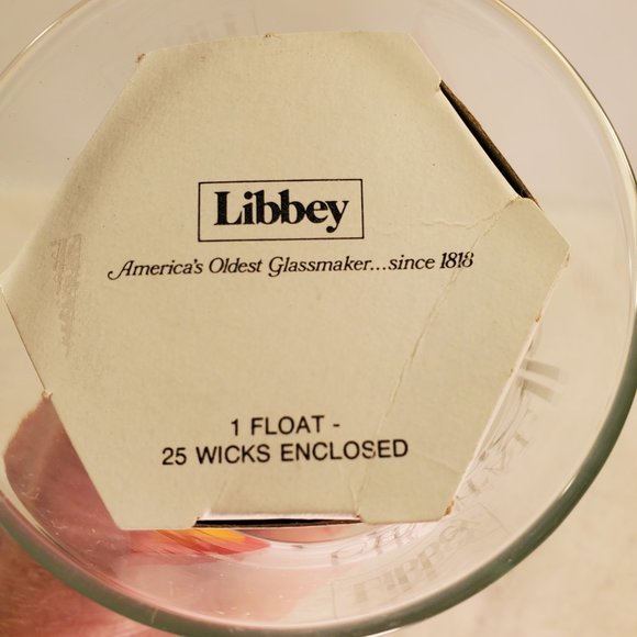 VTG Crystal Libbey Glass 9” Floating Candle Holder with Float and 25 Extra Wicks - Picture 4 of 6